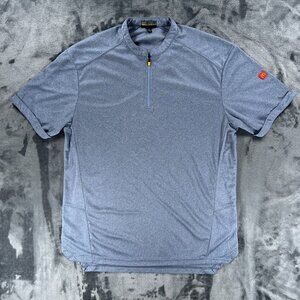 Official McDonald’s Apparel Collection 1/4 Zip Blue Work Shirt Uniform Men L